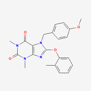 7-(4-methoxybenzyl)-1,3-dimethyl-8-(2-methylphenoxy)-3,7-dihydro-1H-purine-2,6-dione