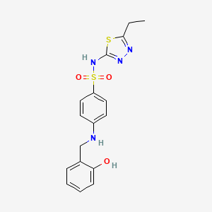 N-(5-ethyl-1,3,4-thiadiazol-2-yl)-4-((2-hydroxybenzyl)amino)benzenesulfonamide