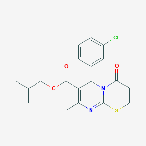 2-methylpropyl 6-(3-chlorophenyl)-8-methyl-4-oxo-2H,3H,4H,6H-pyrimido[2,1-b][1,3]thiazine-7-carboxylate