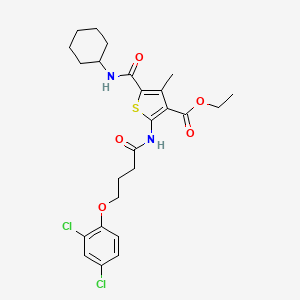 Ethyl 5-(cyclohexylcarbamoyl)-2-{[4-(2,4-dichlorophenoxy)butanoyl]amino}-4-methylthiophene-3-carboxylate