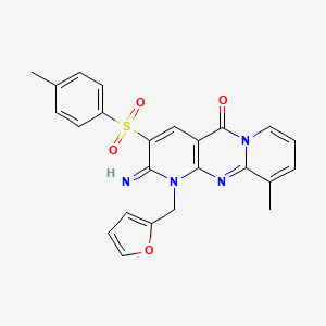 1-Furan-2-ylmethyl-2-imino-8-methyl-3-(toluene-4-sulfonyl)-1,2-dihydro-1,9,10a-triaza-anthracen-10-on e