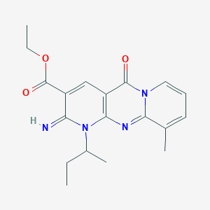 ethyl 7-butan-2-yl-6-imino-11-methyl-2-oxo-1,7,9-triazatricyclo[8.4.0.03,8]tetradeca-3(8),4,9,11,13-pentaene-5-carboxylate