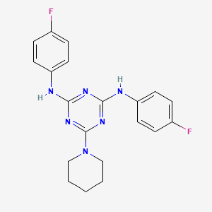 N,N'-bis(4-fluorophenyl)-6-(piperidin-1-yl)-1,3,5-triazine-2,4-diamine