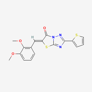 molecular formula C17H13N3O3S2 B11601846 (5Z)-5-(2,3-dimethoxybenzylidene)-2-(thiophen-2-yl)[1,3]thiazolo[3,2-b][1,2,4]triazol-6(5H)-one 