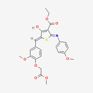 molecular formula C25H25NO8S B11601862 ethyl (5Z)-2-(4-methoxyanilino)-5-[[3-methoxy-4-(2-methoxy-2-oxoethoxy)phenyl]methylidene]-4-oxothiophene-3-carboxylate 