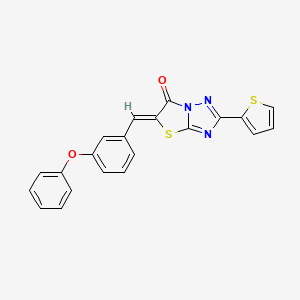 molecular formula C21H13N3O2S2 B11601880 (5Z)-5-(3-phenoxybenzylidene)-2-(thiophen-2-yl)[1,3]thiazolo[3,2-b][1,2,4]triazol-6(5H)-one 