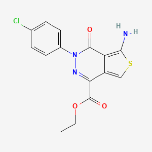 molecular formula C15H12ClN3O3S B11601893 Ethyl 5-amino-3-(4-chlorophenyl)-4-oxo-3,4-dihydrothieno[3,4-d]pyridazine-1-carboxylate 