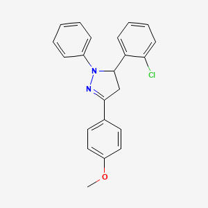 molecular formula C22H19ClN2O B11601907 5-(2-chlorophenyl)-3-(4-methoxyphenyl)-1-phenyl-4,5-dihydro-1H-pyrazole 