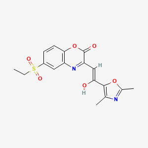 molecular formula C17H16N2O6S B11601942 (3E)-3-[2-(2,4-dimethyl-1,3-oxazol-5-yl)-2-oxoethylidene]-6-(ethylsulfonyl)-3,4-dihydro-2H-1,4-benzoxazin-2-one 