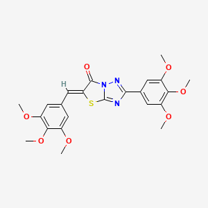 molecular formula C23H23N3O7S B11602105 (5Z)-5-(3,4,5-trimethoxybenzylidene)-2-(3,4,5-trimethoxyphenyl)[1,3]thiazolo[3,2-b][1,2,4]triazol-6(5H)-one 