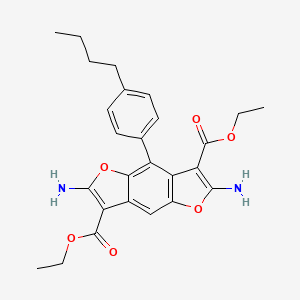 molecular formula C26H28N2O6 B11602116 Diethyl 2,6-diamino-4-(4-butylphenyl)furo[2,3-f][1]benzofuran-3,7-dicarboxylate 