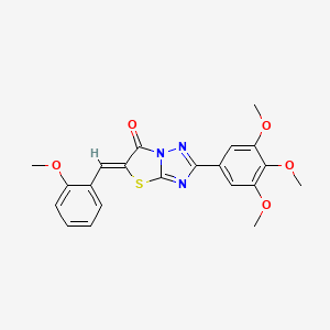 molecular formula C21H19N3O5S B11602175 (5Z)-5-(2-methoxybenzylidene)-2-(3,4,5-trimethoxyphenyl)[1,3]thiazolo[3,2-b][1,2,4]triazol-6(5H)-one 