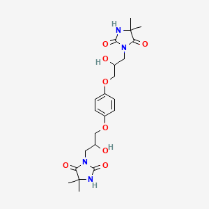 molecular formula C22H30N4O8 B11602184 3,3'-{Benzene-1,4-diylbis[oxy(2-hydroxypropane-3,1-diyl)]}bis(5,5-dimethylimidazolidine-2,4-dione) 