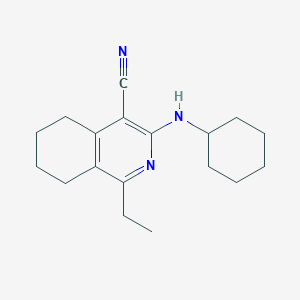 molecular formula C18H25N3 B11602198 3-(Cyclohexylamino)-1-ethyl-5,6,7,8-tetrahydroisoquinoline-4-carbonitrile 