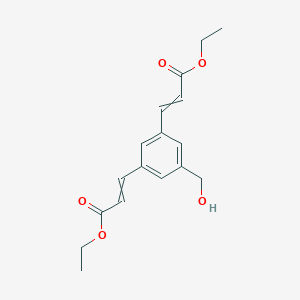 molecular formula C17H20O5 B116022 Ethyl 3-[3-(3-ethoxy-3-oxoprop-1-enyl)-5-(hydroxymethyl)phenyl]prop-2-enoate CAS No. 145691-66-3