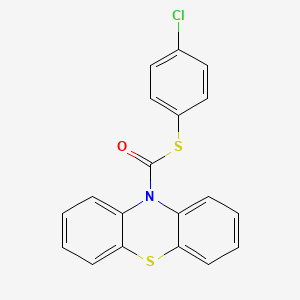 molecular formula C19H12ClNOS2 B11602200 S-(4-chlorophenyl) 10H-phenothiazine-10-carbothioate 