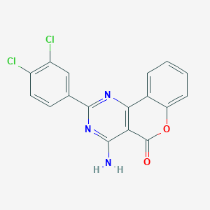 molecular formula C17H9Cl2N3O2 B11602244 4-Amino-2-(3,4-dichlorophenyl)chromeno[4,3-d]pyrimidin-5-one 