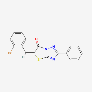 molecular formula C17H10BrN3OS B11602288 5-(2-Bromobenzylidene)-2-phenyl(1,3)thiazolo(3,2-B)(1,2,4)triazol-6(5H)-one CAS No. 606955-87-7