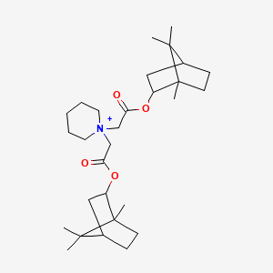 molecular formula C29H48NO4+ B11602305 1-(2-oxo-2-{[(4R)-1,7,7-trimethylbicyclo[2.2.1]hept-2-yl]oxy}ethyl)-1-(2-oxo-2-{[(4S)-1,7,7-trimethylbicyclo[2.2.1]hept-2-yl]oxy}ethyl)piperidinium 