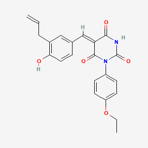 (5Z)-1-(4-ethoxyphenyl)-5-[4-hydroxy-3-(prop-2-en-1-yl)benzylidene]pyrimidine-2,4,6(1H,3H,5H)-trione