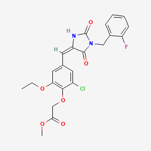 methyl (2-chloro-6-ethoxy-4-{(E)-[1-(2-fluorobenzyl)-2,5-dioxoimidazolidin-4-ylidene]methyl}phenoxy)acetate