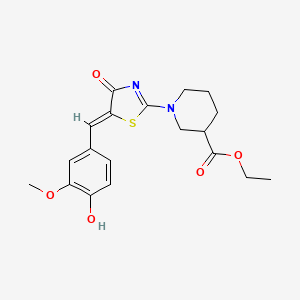 ethyl 1-[(5Z)-5-(4-hydroxy-3-methoxybenzylidene)-4-oxo-4,5-dihydro-1,3-thiazol-2-yl]piperidine-3-carboxylate