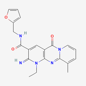 7-ethyl-N-(furan-2-ylmethyl)-6-imino-11-methyl-2-oxo-1,7,9-triazatricyclo[8.4.0.03,8]tetradeca-3(8),4,9,11,13-pentaene-5-carboxamide