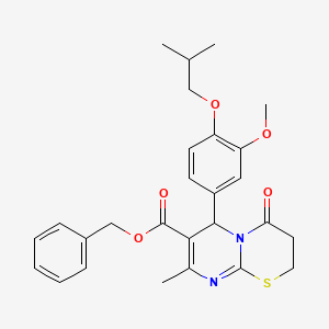 benzyl 6-[3-methoxy-4-(2-methylpropoxy)phenyl]-8-methyl-4-oxo-3,4-dihydro-2H,6H-pyrimido[2,1-b][1,3]thiazine-7-carboxylate