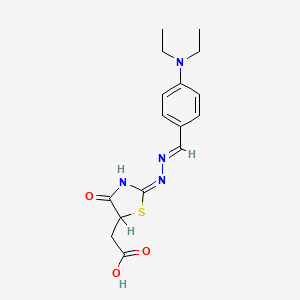 (2-{[4-(Diethylamino)benzylidene]hydrazono}-4-oxo-1,3-thiazolidin-5-yl)acetic acid