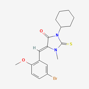 (5Z)-5-[(5-bromo-2-methoxyphenyl)methylidene]-3-cyclohexyl-1-methyl-2-sulfanylideneimidazolidin-4-one