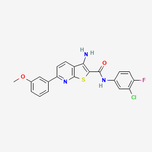 3-amino-N-(3-chloro-4-fluorophenyl)-6-(3-methoxyphenyl)thieno[2,3-b]pyridine-2-carboxamide