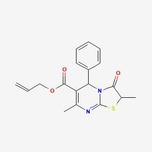 molecular formula C18H18N2O3S B11602558 prop-2-en-1-yl 2,7-dimethyl-3-oxo-5-phenyl-2,3-dihydro-5H-[1,3]thiazolo[3,2-a]pyrimidine-6-carboxylate 