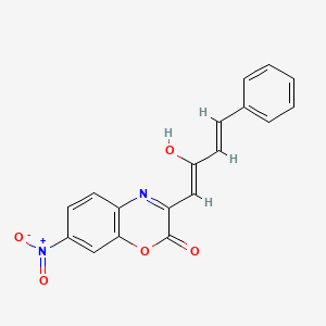 (3E)-7-nitro-3-[(3E)-2-oxo-4-phenylbut-3-en-1-ylidene]-3,4-dihydro-2H-1,4-benzoxazin-2-one