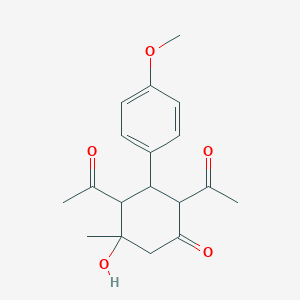 Cyclohexanone, 2,4-diacetyl-5-hydroxy-3-(4-methoxyphenyl)-5-methyl-