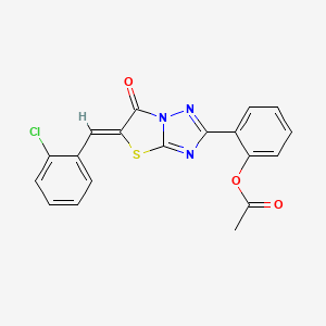 2-[(5Z)-5-(2-chlorobenzylidene)-6-oxo-5,6-dihydro[1,3]thiazolo[3,2-b][1,2,4]triazol-2-yl]phenyl acetate