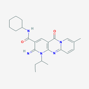 7-butan-2-yl-N-cyclohexyl-6-imino-13-methyl-2-oxo-1,7,9-triazatricyclo[8.4.0.03,8]tetradeca-3(8),4,9,11,13-pentaene-5-carboxamide