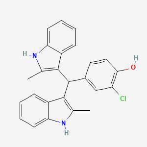 4-[bis(2-methyl-1H-indol-3-yl)methyl]-2-chlorophenol