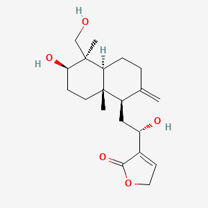 molecular formula C20H30O5 B1160308 4-[(1S)-2-[(1R,4As,5R,6R,8aS)-6-hydroxy-5-(hydroxymethyl)-5,8a-dimethyl-2-methylidene-3,4,4a,6,7,8-hexahydro-1H-naphthalen-1-yl]-1-hydroxyethyl]-2H-furan-5-one CAS No. 219721-33-2