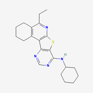 N-cyclohexyl-8-ethyl-11-thia-9,14,16-triazatetracyclo[8.7.0.02,7.012,17]heptadeca-1,7,9,12,14,16-hexaen-13-amine