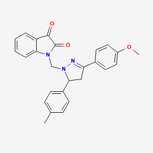 1-{[3-(4-methoxyphenyl)-5-(4-methylphenyl)-4,5-dihydro-1H-pyrazol-1-yl]methyl}-1H-indole-2,3-dione