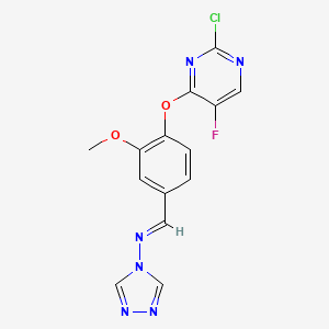 N-[(E)-{4-[(2-chloro-5-fluoropyrimidin-4-yl)oxy]-3-methoxyphenyl}methylidene]-4H-1,2,4-triazol-4-amine