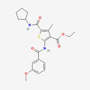 Ethyl 5-(cyclopentylcarbamoyl)-2-{[(3-methoxyphenyl)carbonyl]amino}-4-methylthiophene-3-carboxylate