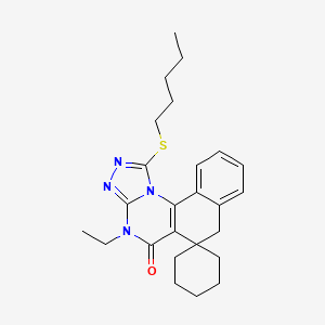 4-ethyl-1-(pentylsulfanyl)-4H-spiro[benzo[h][1,2,4]triazolo[4,3-a]quinazoline-6,1'-cyclohexan]-5(7H)-one