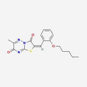 6-Methyl-2-(2-(pentyloxy)benzylidene)-2H-thiazolo[3,2-b][1,2,4]triazine-3,7-dione