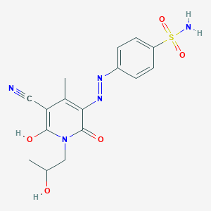 4-{(E)-[5-cyano-2-hydroxy-1-(2-hydroxypropyl)-4-methyl-6-oxo-1,6-dihydropyridin-3-yl]diazenyl}benzenesulfonamide