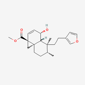 molecular formula C21H28O4 B1160333 methyl (1aS,4S,4aR,5S,6R,8aS)-5-[2-(furan-3-yl)ethyl]-4-hydroxy-5,6-dimethyl-1,4,4a,6,7,8-hexahydrocyclopropa[j]naphthalene-1a-carboxylate CAS No. 349534-70-9
