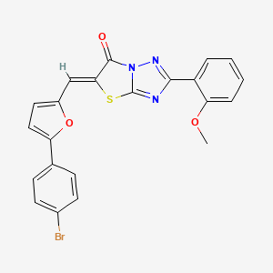 (5Z)-5-{[5-(4-bromophenyl)furan-2-yl]methylidene}-2-(2-methoxyphenyl)[1,3]thiazolo[3,2-b][1,2,4]triazol-6(5H)-one