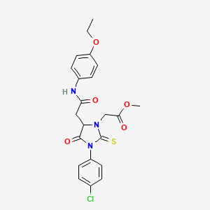 Methyl [3-(4-chlorophenyl)-5-{2-[(4-ethoxyphenyl)amino]-2-oxoethyl}-4-oxo-2-thioxoimidazolidin-1-yl]acetate