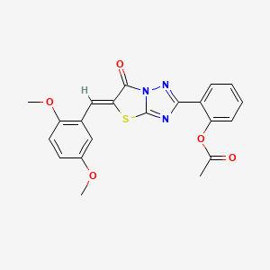 2-[(5Z)-5-(2,5-dimethoxybenzylidene)-6-oxo-5,6-dihydro[1,3]thiazolo[3,2-b][1,2,4]triazol-2-yl]phenyl acetate