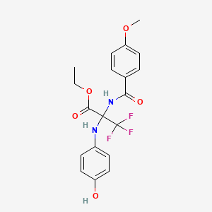 ethyl 3,3,3-trifluoro-2-[(4-hydroxyphenyl)amino]-N-[(4-methoxyphenyl)carbonyl]alaninate